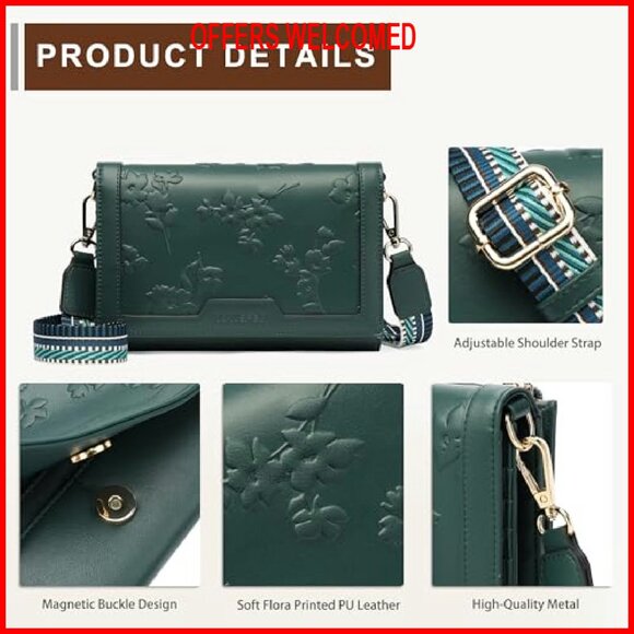 Small RFID Vegan Leather Crossbody Bag Phone Passport Wallet Purse - Picture 5 of 8